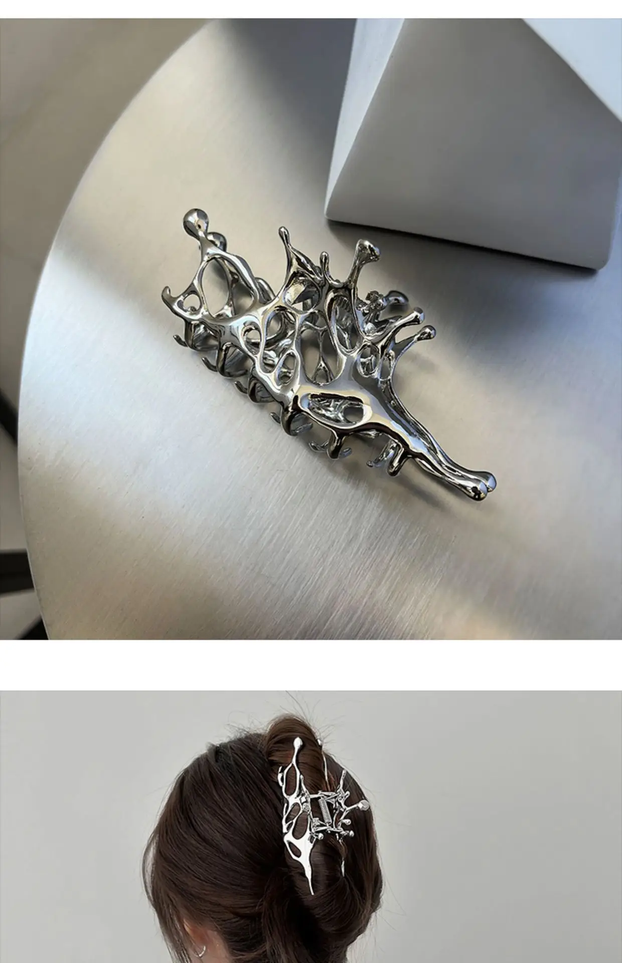 Advanced Sense Metal Liquid Hair Clip Women's Hair Quantity Multi-plate Hair Grab Clip Hair Accessories — feature 8