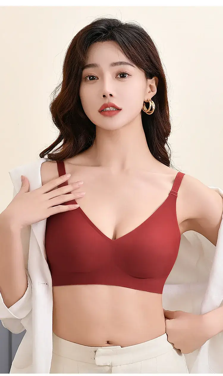 Jelly Soft Bra No Steel Ring Upper Support Gathering Big Chest Small Adjustable Underwear Women's Half Fixed Cup Beautiful Back — feature 20