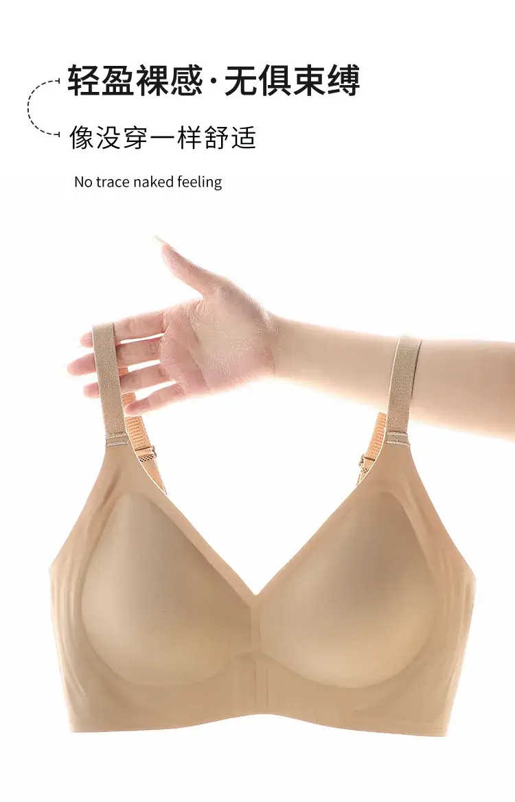 Jelly Soft Bra No Steel Ring Upper Support Gathering Big Chest Small Adjustable Underwear Women's Half Fixed Cup Beautiful Back — feature 8