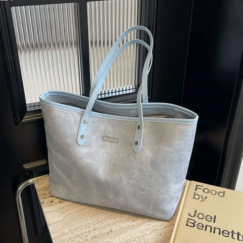 Women's Grey Large Capacity Korean Tote Bag