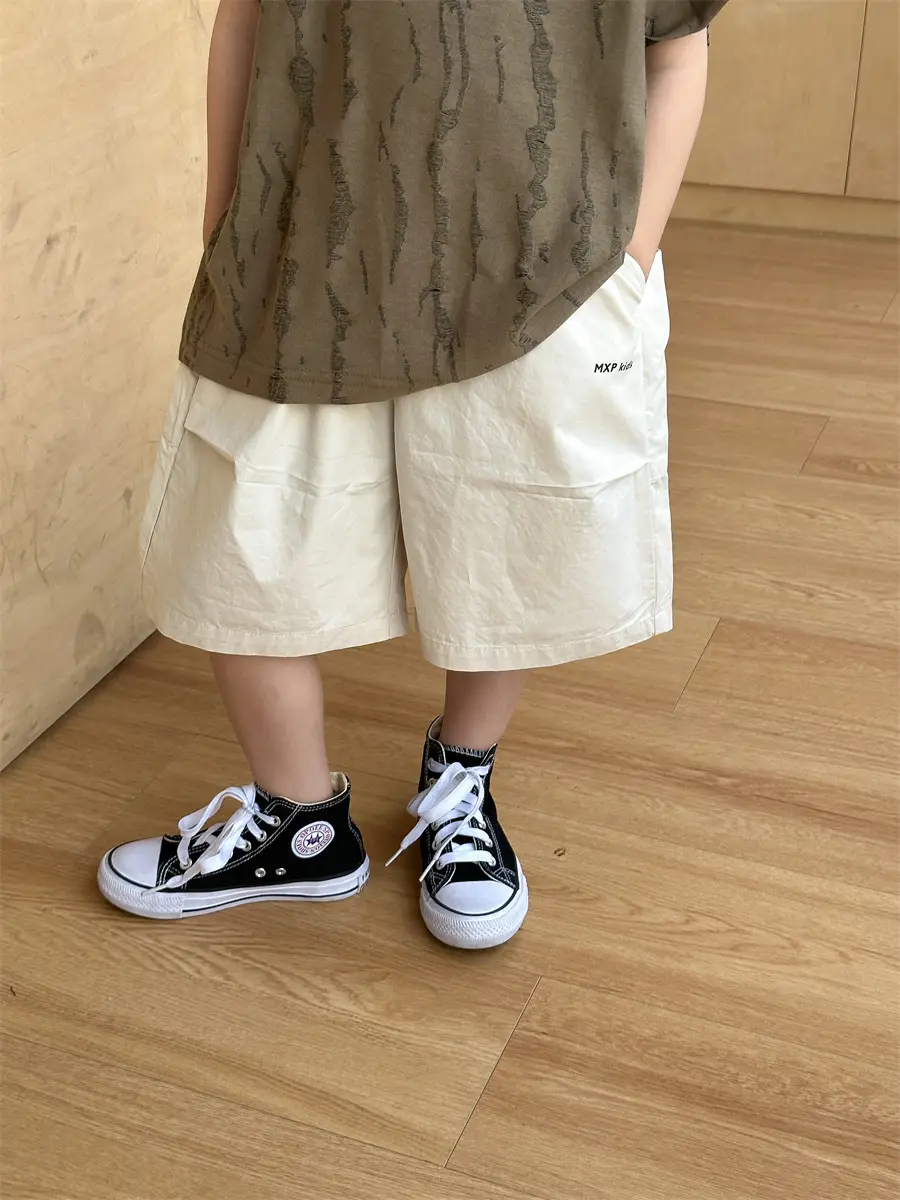 Kids Jacquard T-Shirt Navy Grey Summer Boys — feature 25