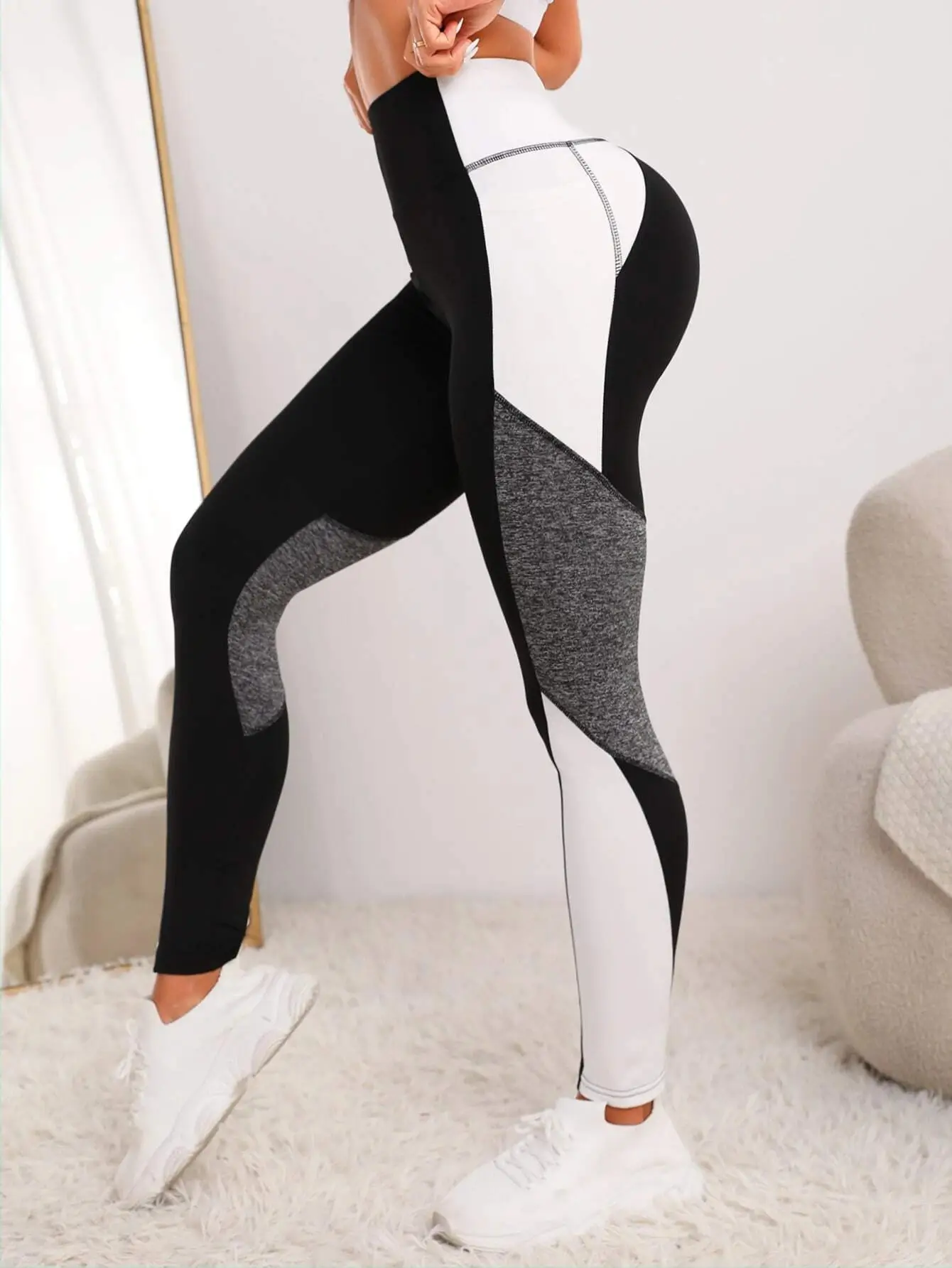 Black High Waist Yoga Pants for Women Running Leggings - Image 5