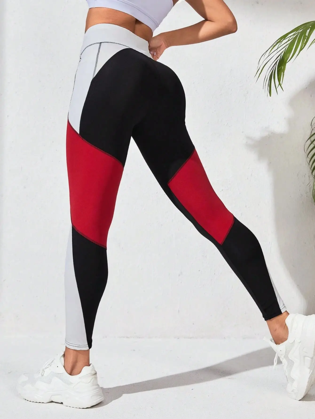 Black High Waist Yoga Pants for Women Running Leggings - Image 2