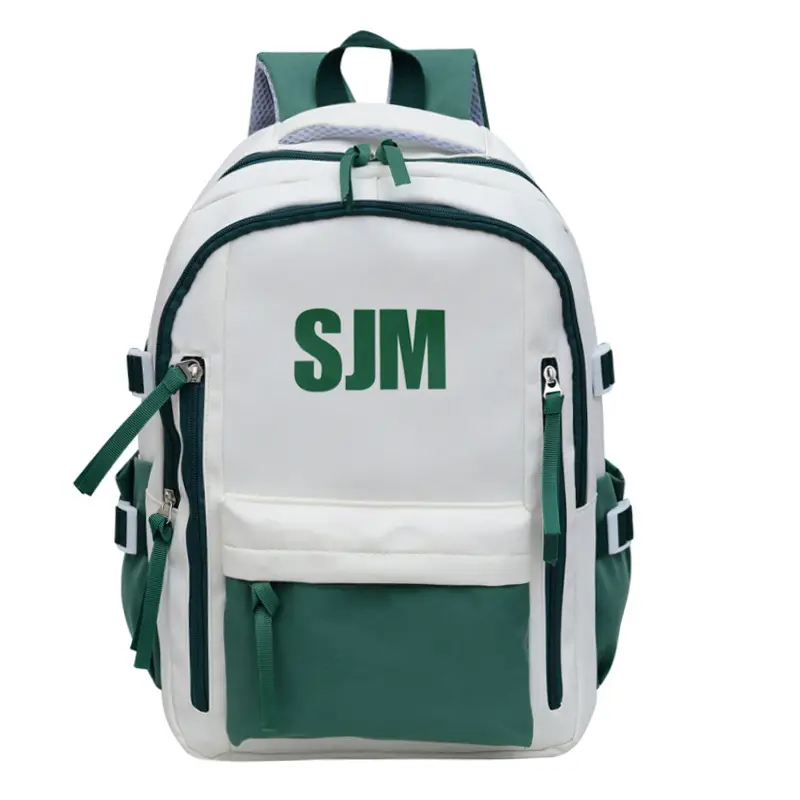 Blue White Student Backpack with "SIM" Print - Image 10