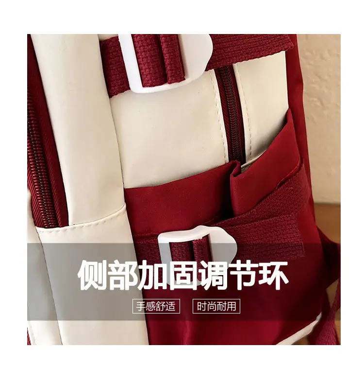 Blue White Student Backpack with "SIM" Print — feature 11