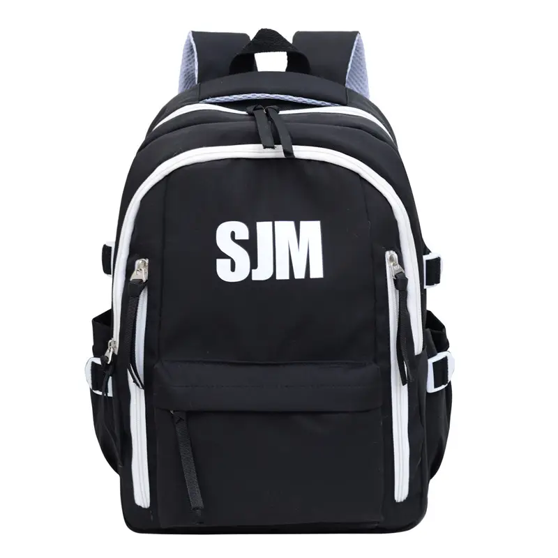 Blue White Student Backpack with "SIM" Print - Image 5