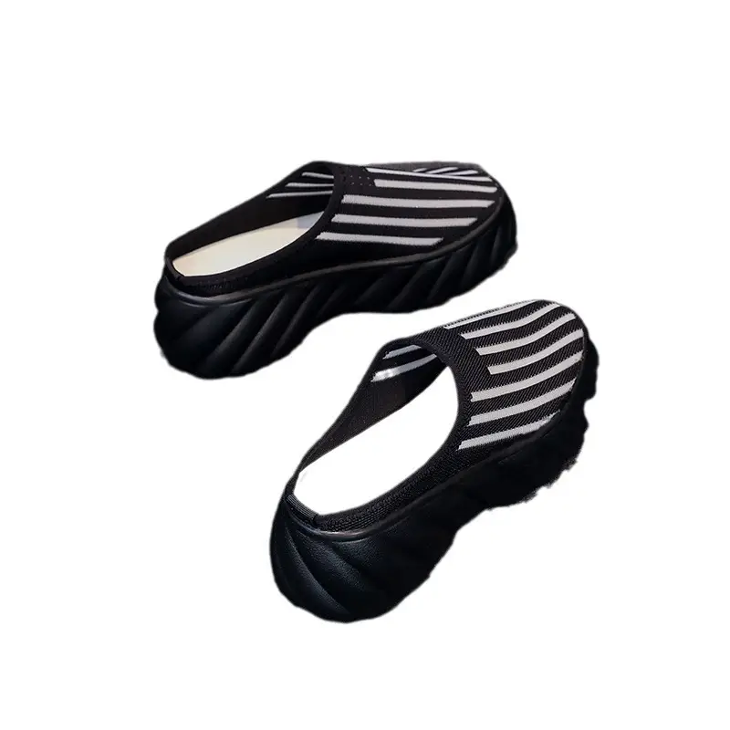 Wholesale New Summer Style Mesh Breathable Thick-Soled Baotou Outer Wear Fashionable Sandals Platform Half Slippers for Women Comfortable
