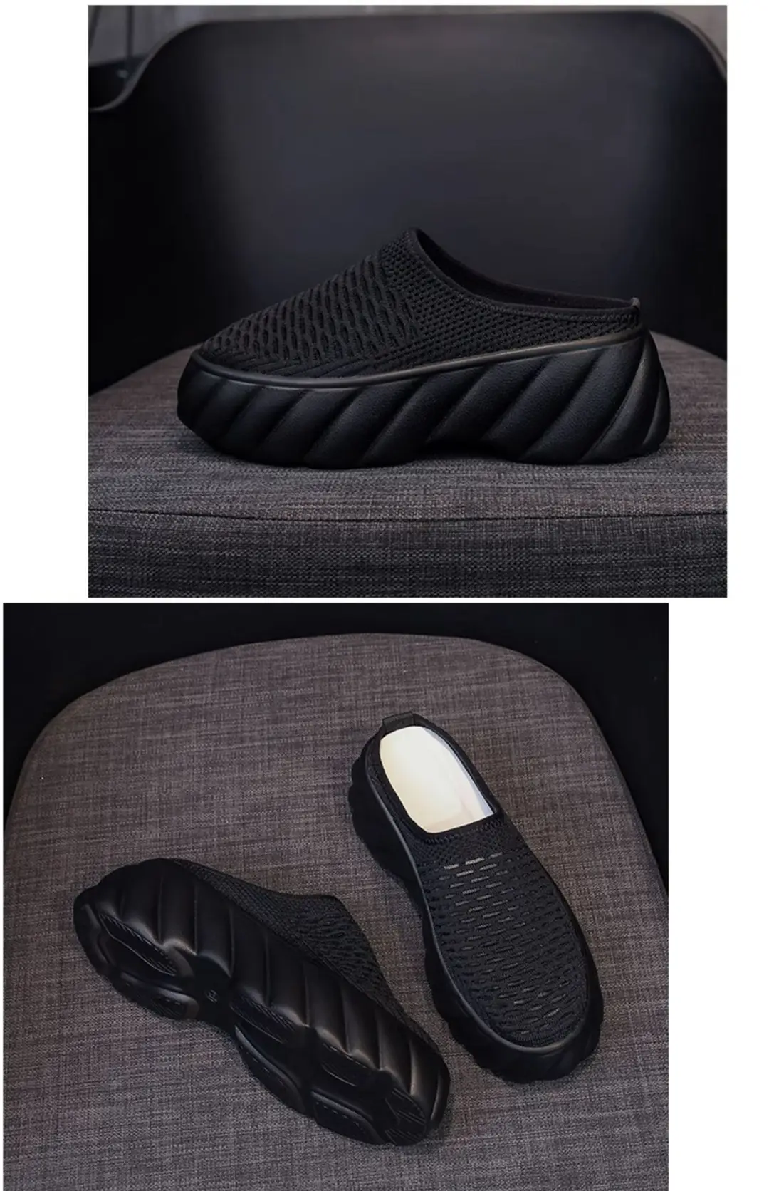 Wholesale New Summer Style Mesh Breathable Thick-Soled Baotou Outer Wear Fashionable Sandals Platform Half Slippers for Women Comfortable — feature 22
