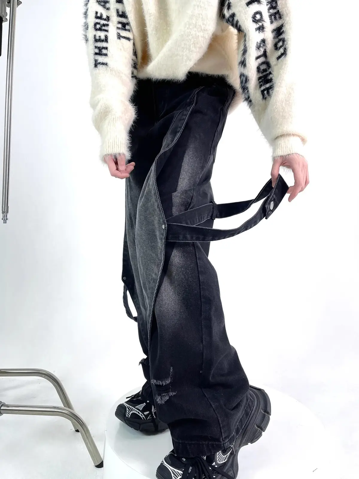 American Style Retro Jeans Wide Leg Stitched Men — feature 12