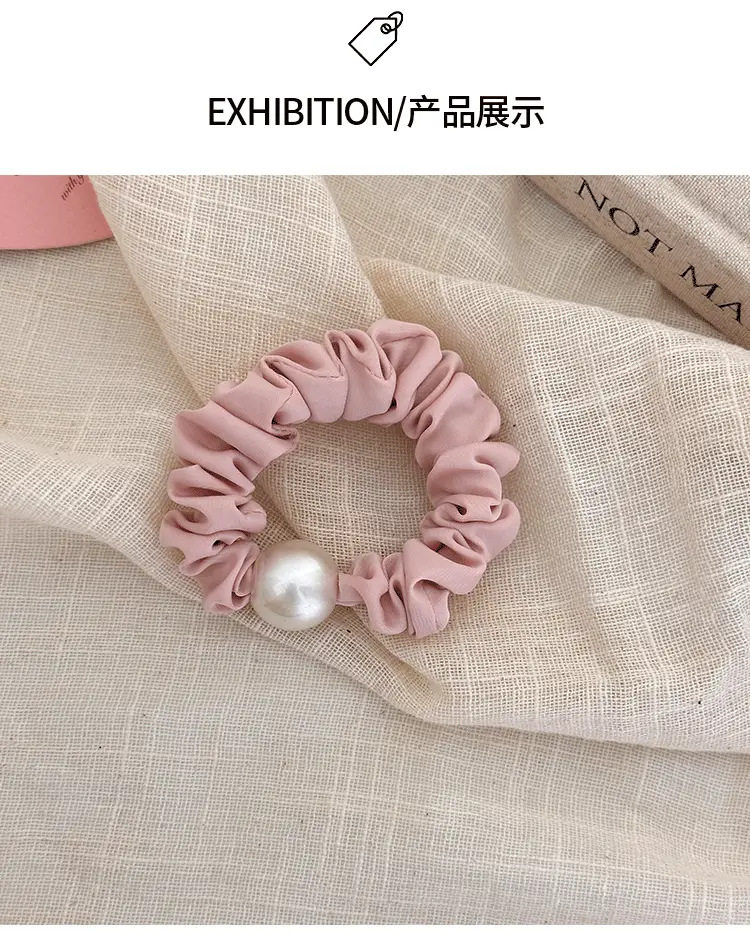 Pink Pearl Hair Scrunchie for Girls Summer — feature 4