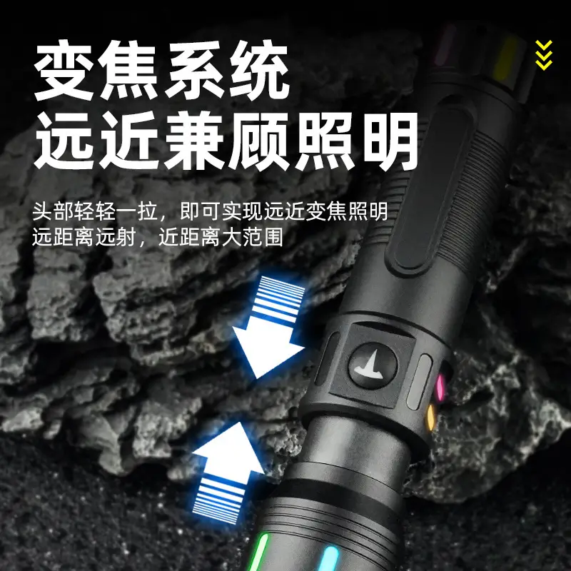 Rechargeable Multi-Function LED Flashlight White Laser