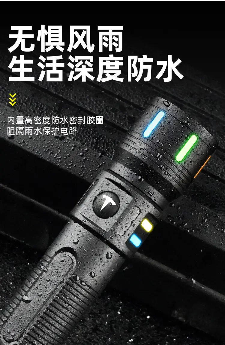Rechargeable Multi-Function LED Flashlight White Laser — feature 11