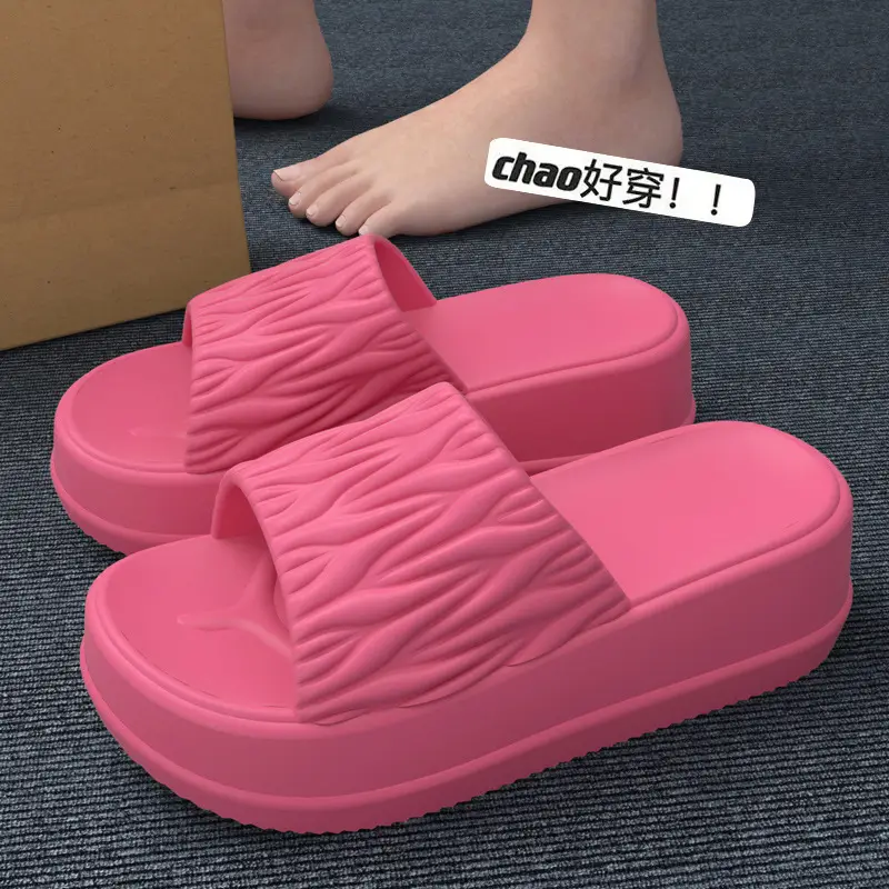 Women Super Thick Non-Sticky Slippers Pink 2024 - Image 7