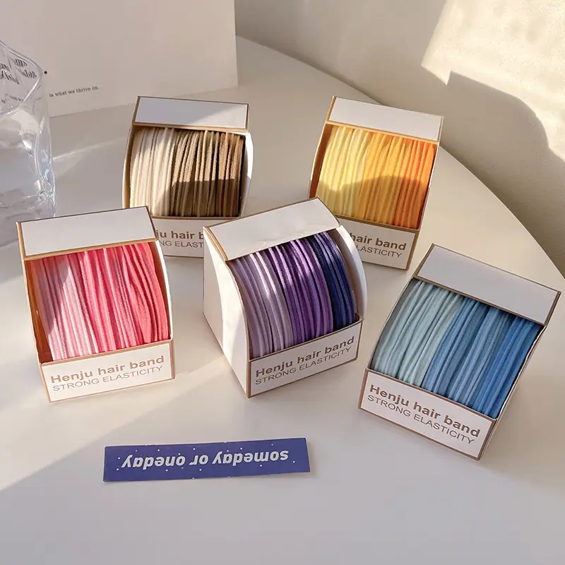 Free Shipping Rubber Hair Ties, Non-Harming, Colorful - Image 9