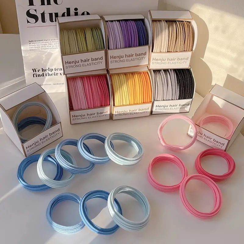 Free Shipping Rubber Hair Ties, Non-Harming, Colorful - Image 10