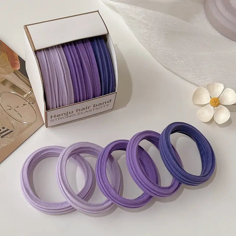 Free Shipping Rubber Hair Ties, Non-Harming, Colorful - Image 2