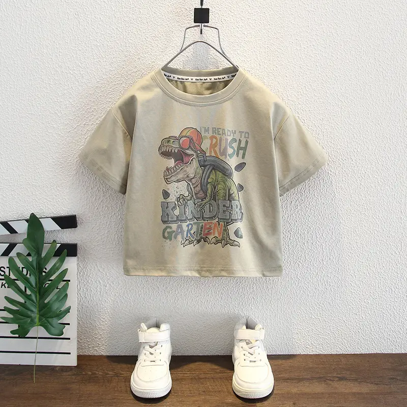 Boys Cotton T-Shirt White 2024 Graphic Print - Image 2