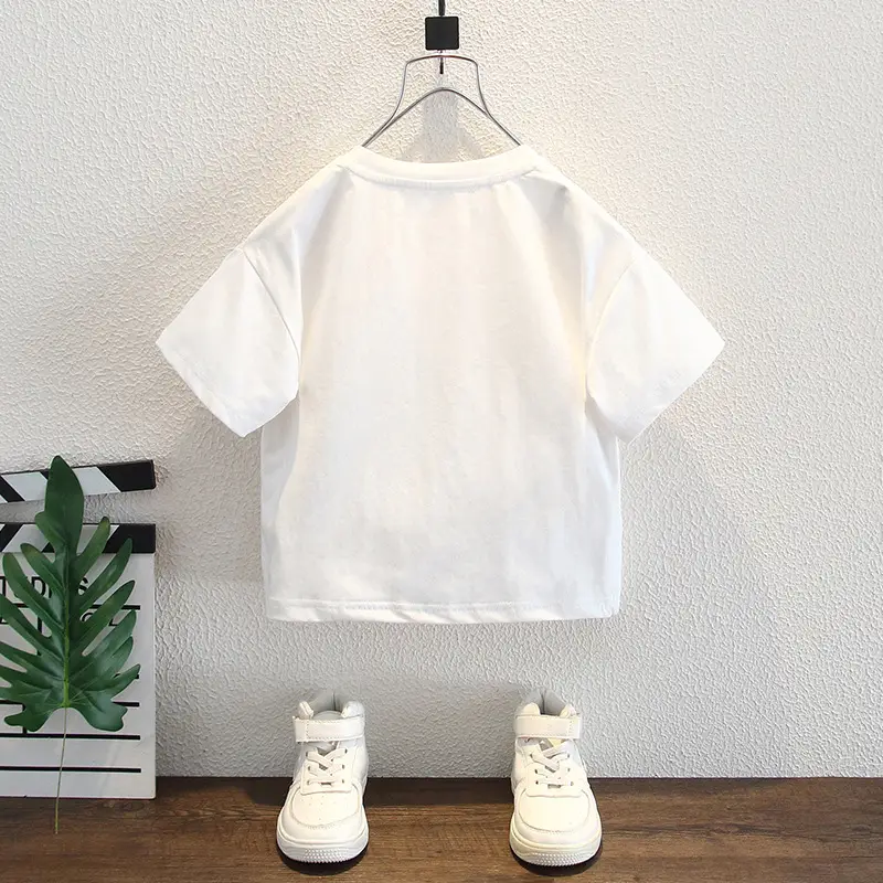 Boys Cotton T-Shirt White 2024 Graphic Print - Image 4