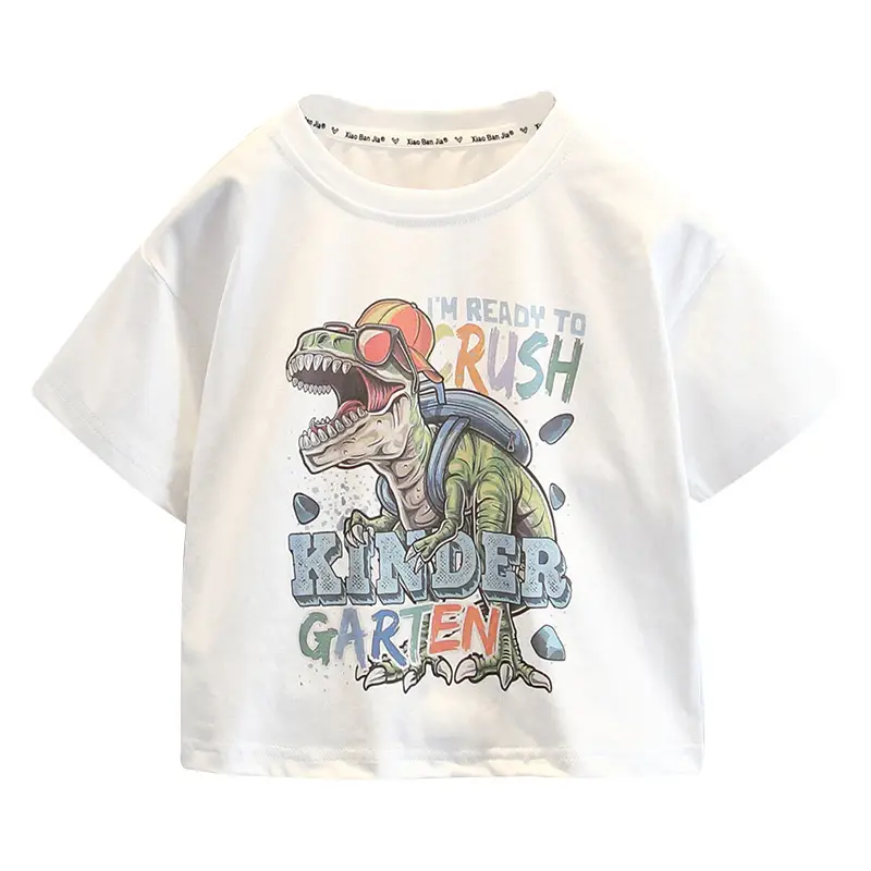 Boys Cotton T-Shirt White 2024 Graphic Print - Image 5