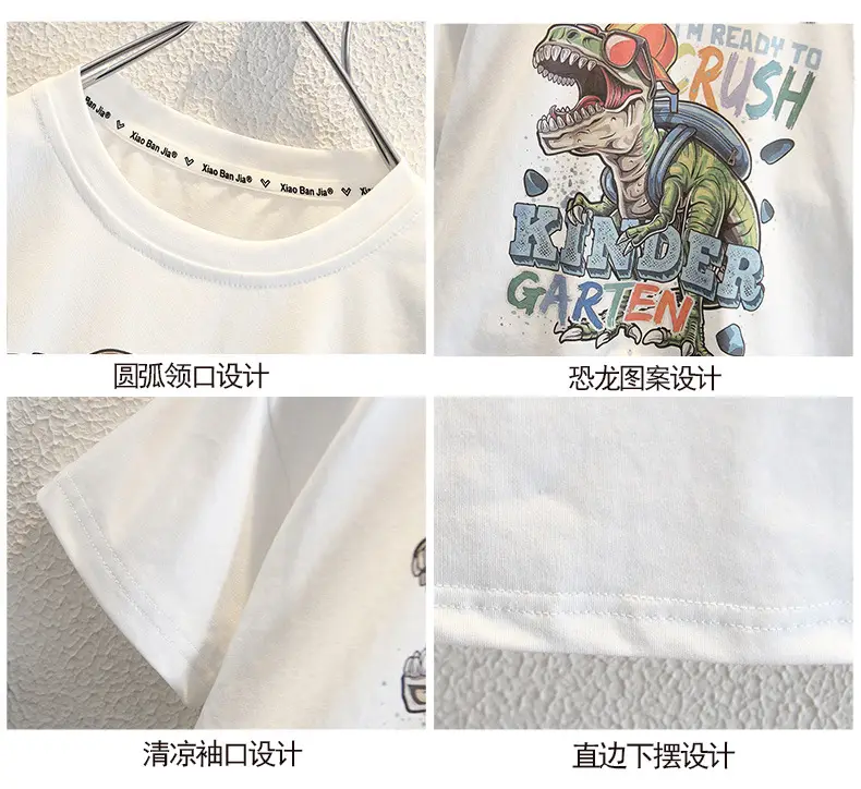 Boys Cotton T-Shirt White 2024 Graphic Print — feature 3