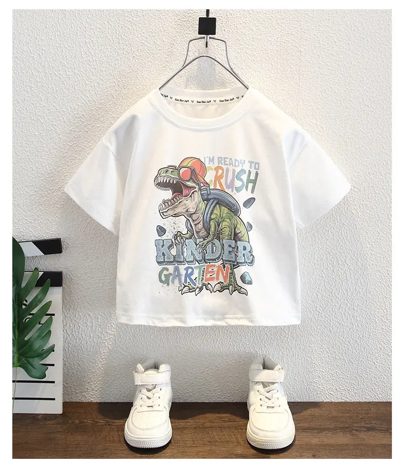Boys Cotton T-Shirt White 2024 Graphic Print — feature 7