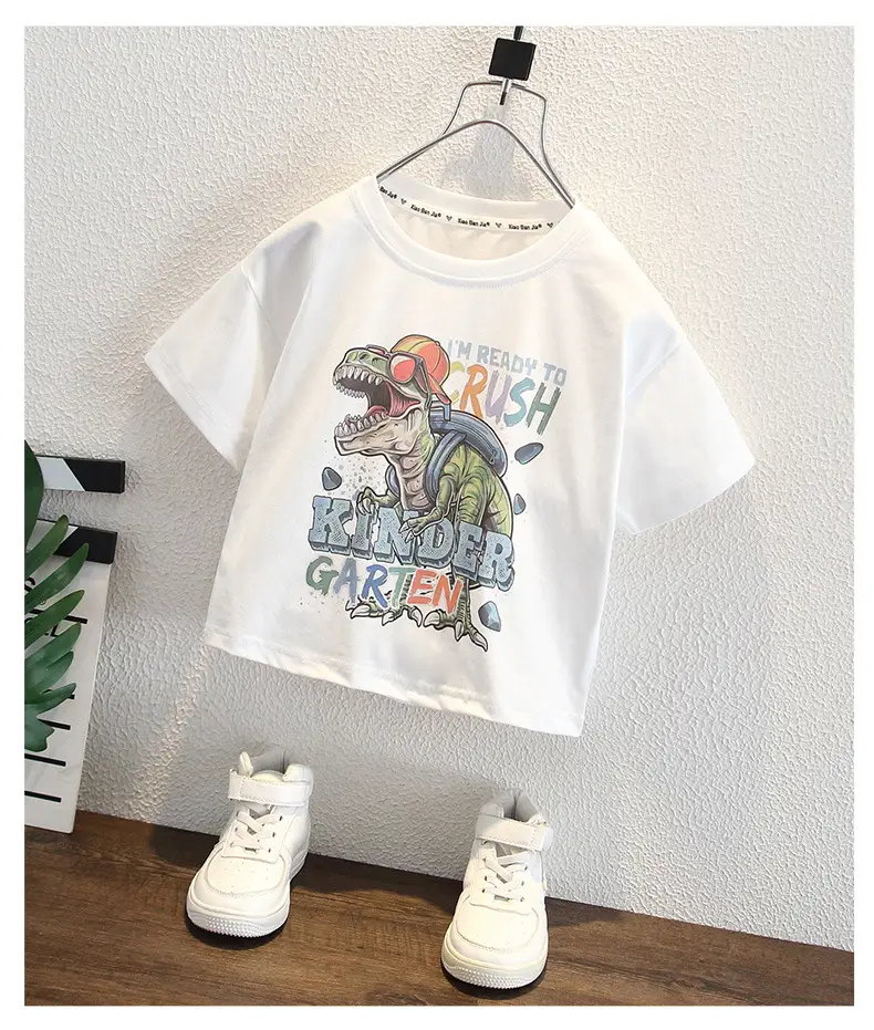 Boys Cotton T-Shirt White 2024 Graphic Print — feature 8