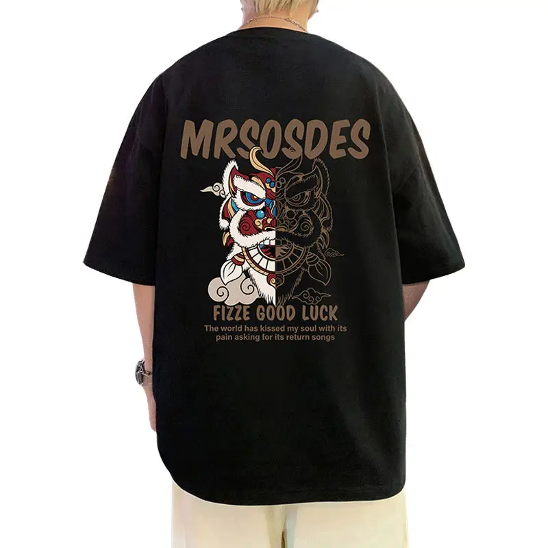 Men Cotton T-Shirt Mrrosdes Lion Print 2024 - Image 9