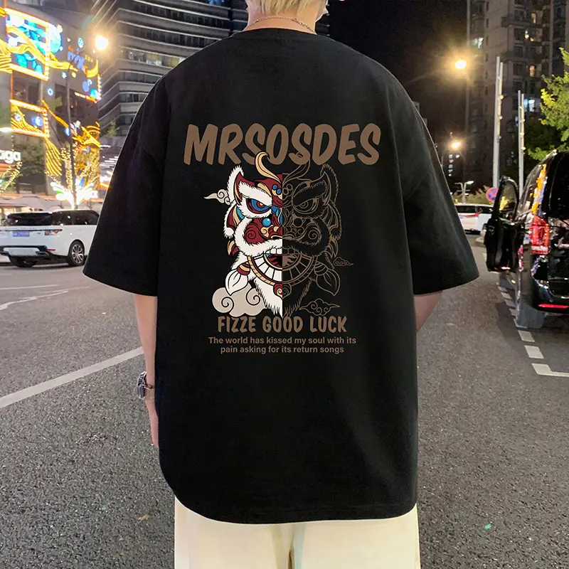 Men Cotton T-Shirt Mrrosdes Lion Print 2024 - Image 2