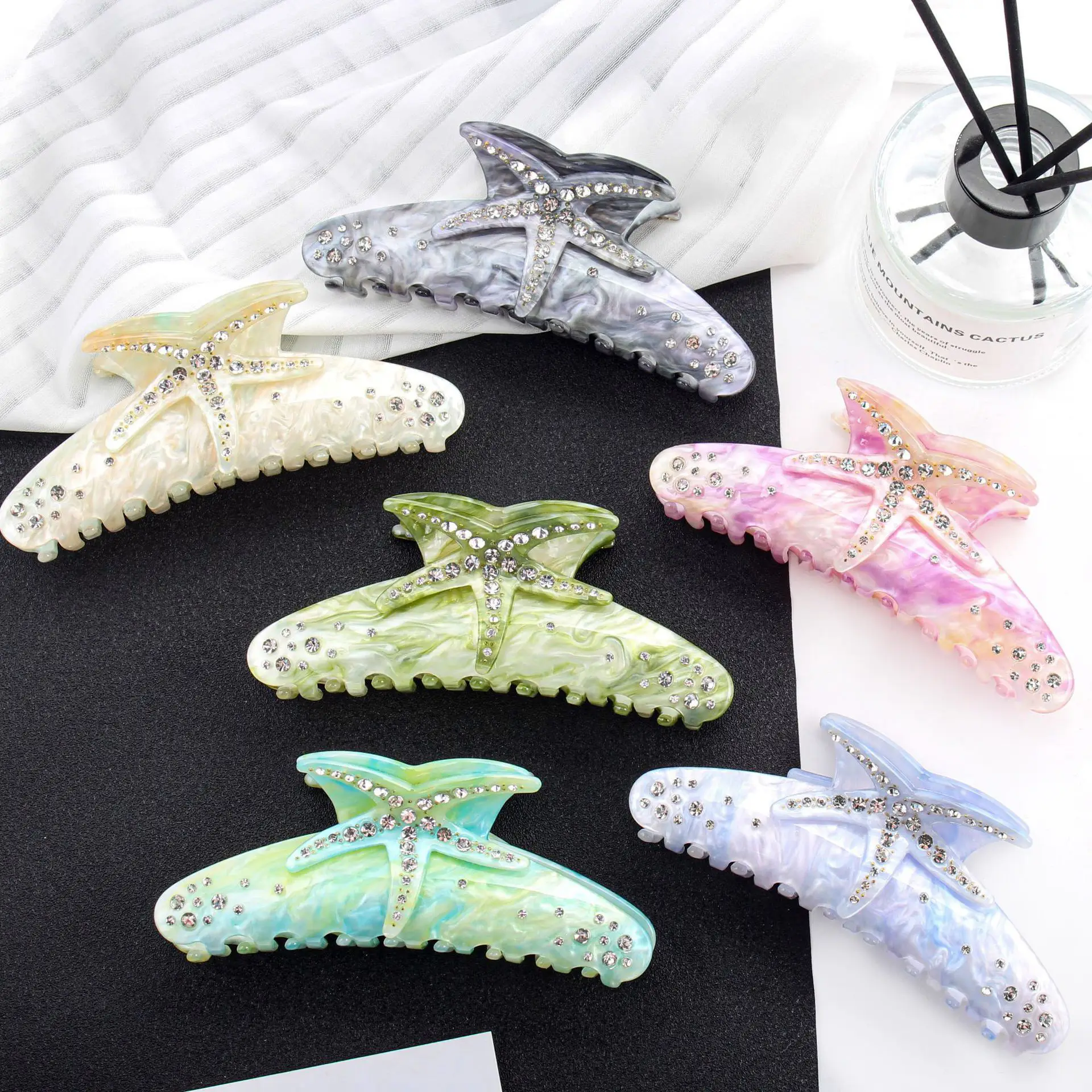 Crystalized Starfish Hairpins Multi Color Sparkle - Image 7