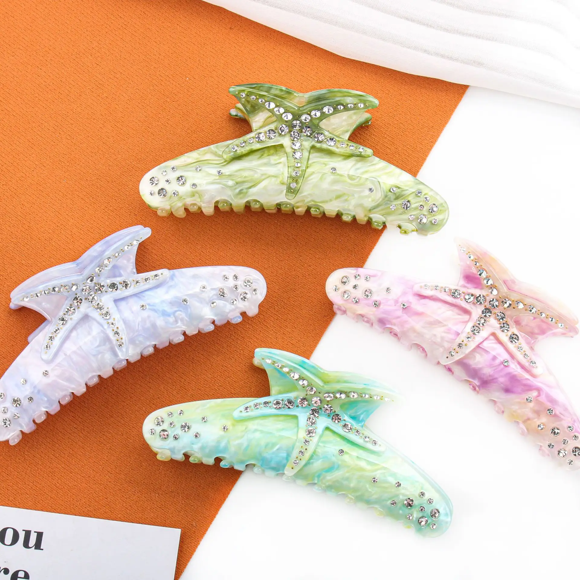 Crystalized Starfish Hairpins Multi Color Sparkle - Image 8