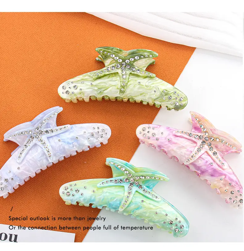 Crystalized Starfish Hairpins Multi Color Sparkle — feature 10