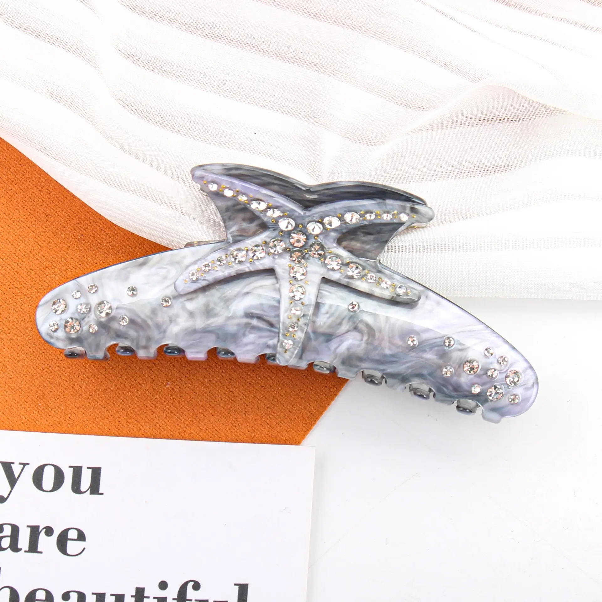 Crystalized Starfish Hairpins Multi Color Sparkle - Image 2