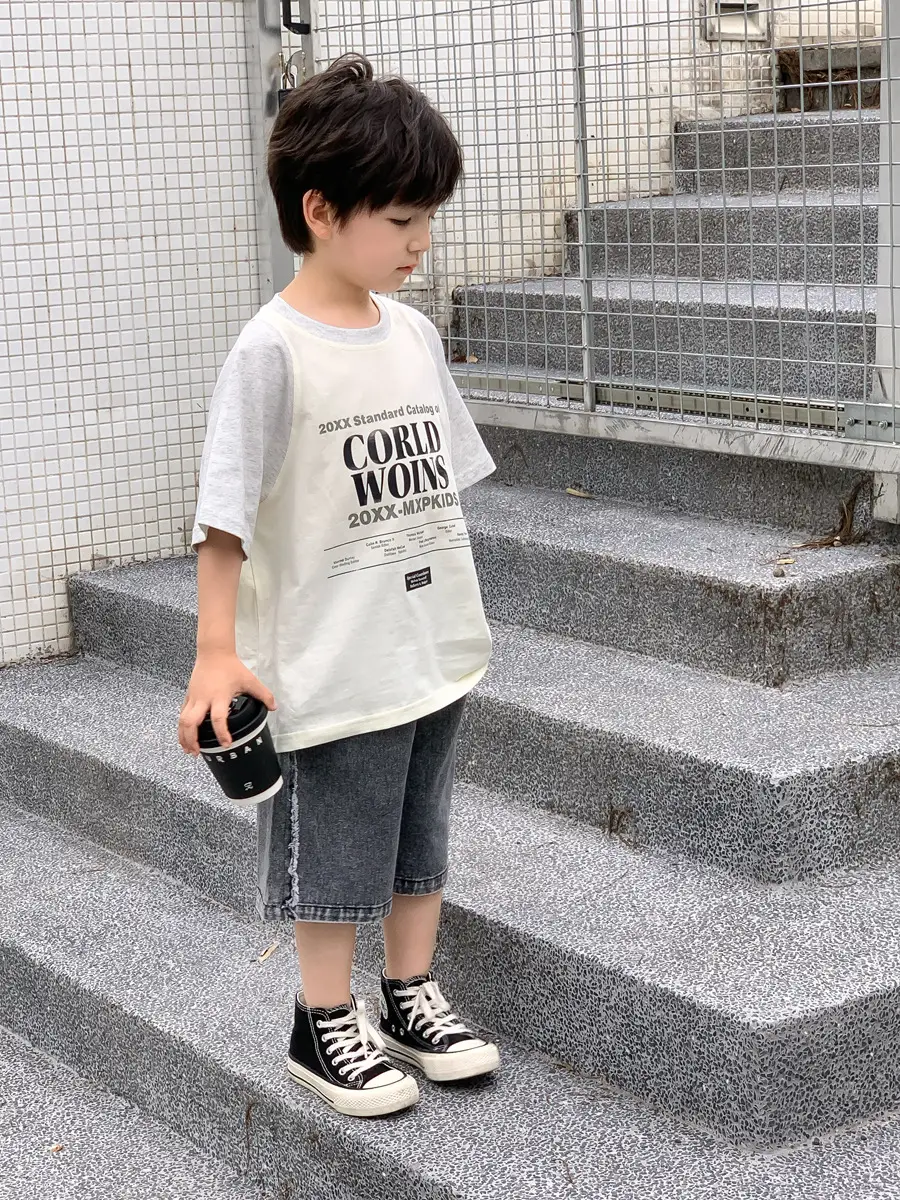 Kids White T-Shirt Shorts Set Summer 2025 - Image 6