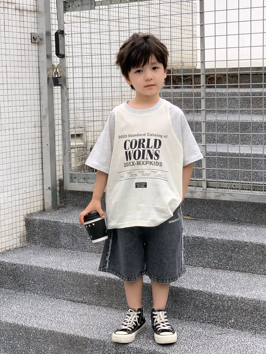 Kids White T-Shirt Shorts Set Summer 2025 — feature 15
