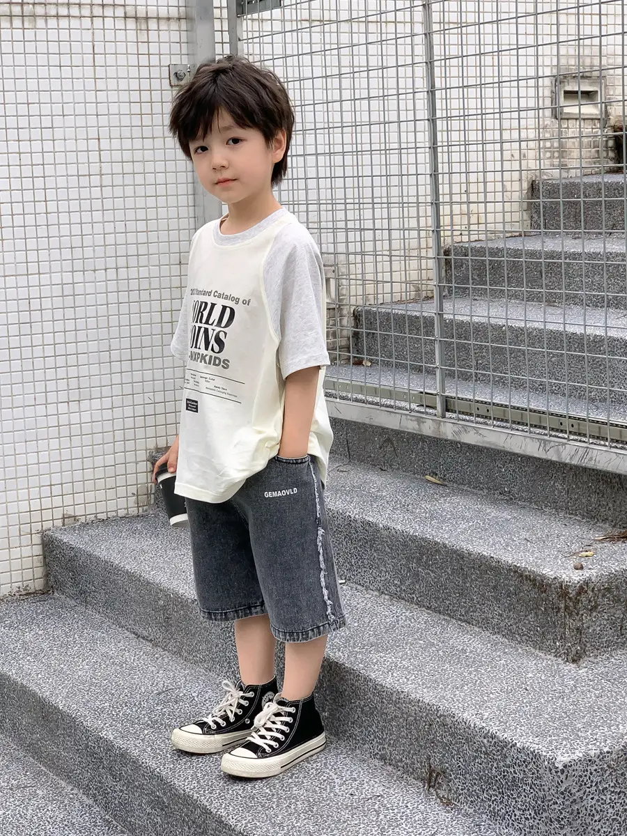 Kids White T-Shirt Shorts Set Summer 2025 — feature 24