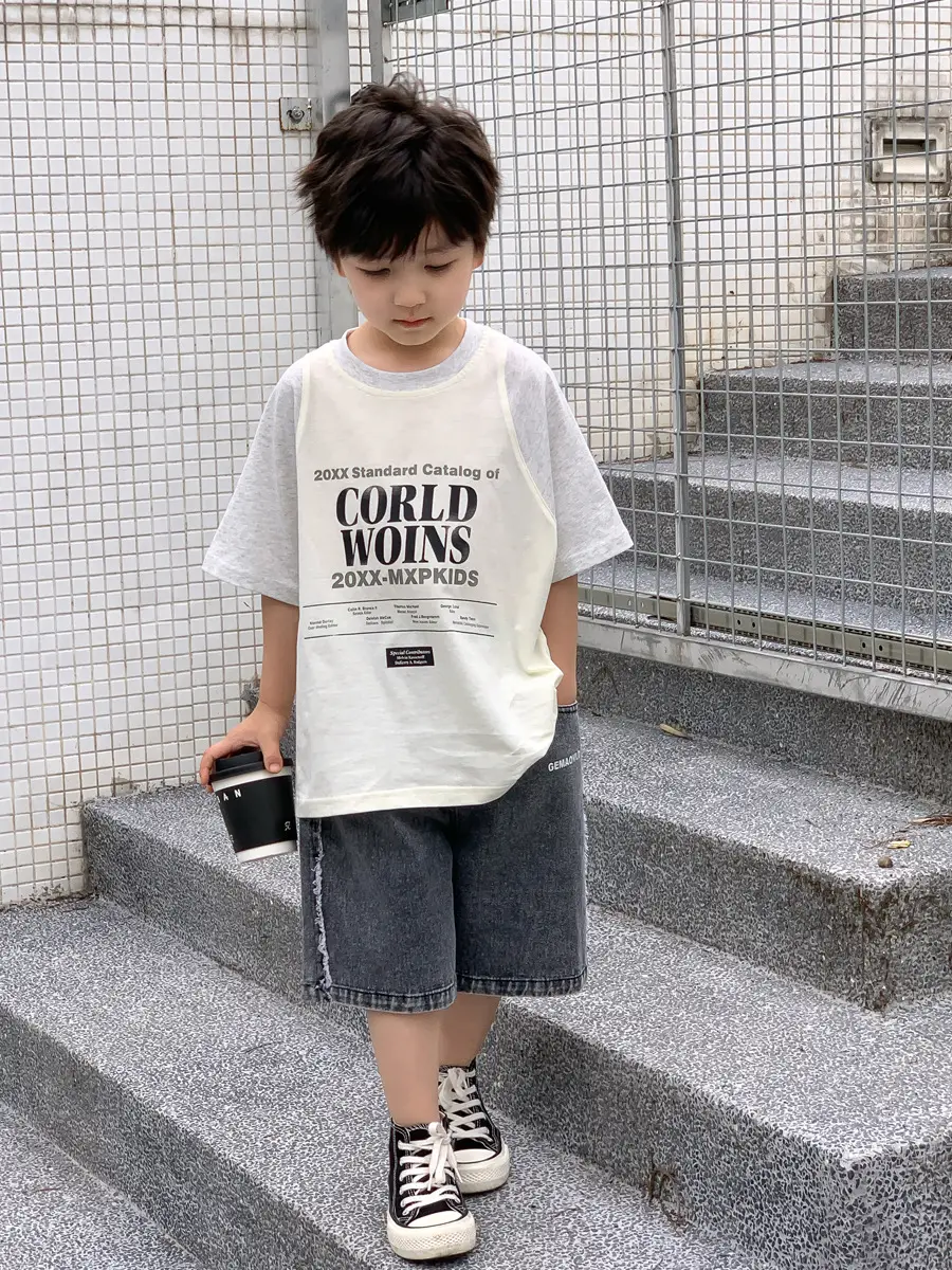 Kids White T-Shirt Shorts Set Summer 2025 — feature 25