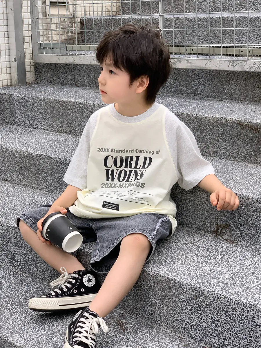 Kids White T-Shirt Shorts Set Summer 2025 — feature 32