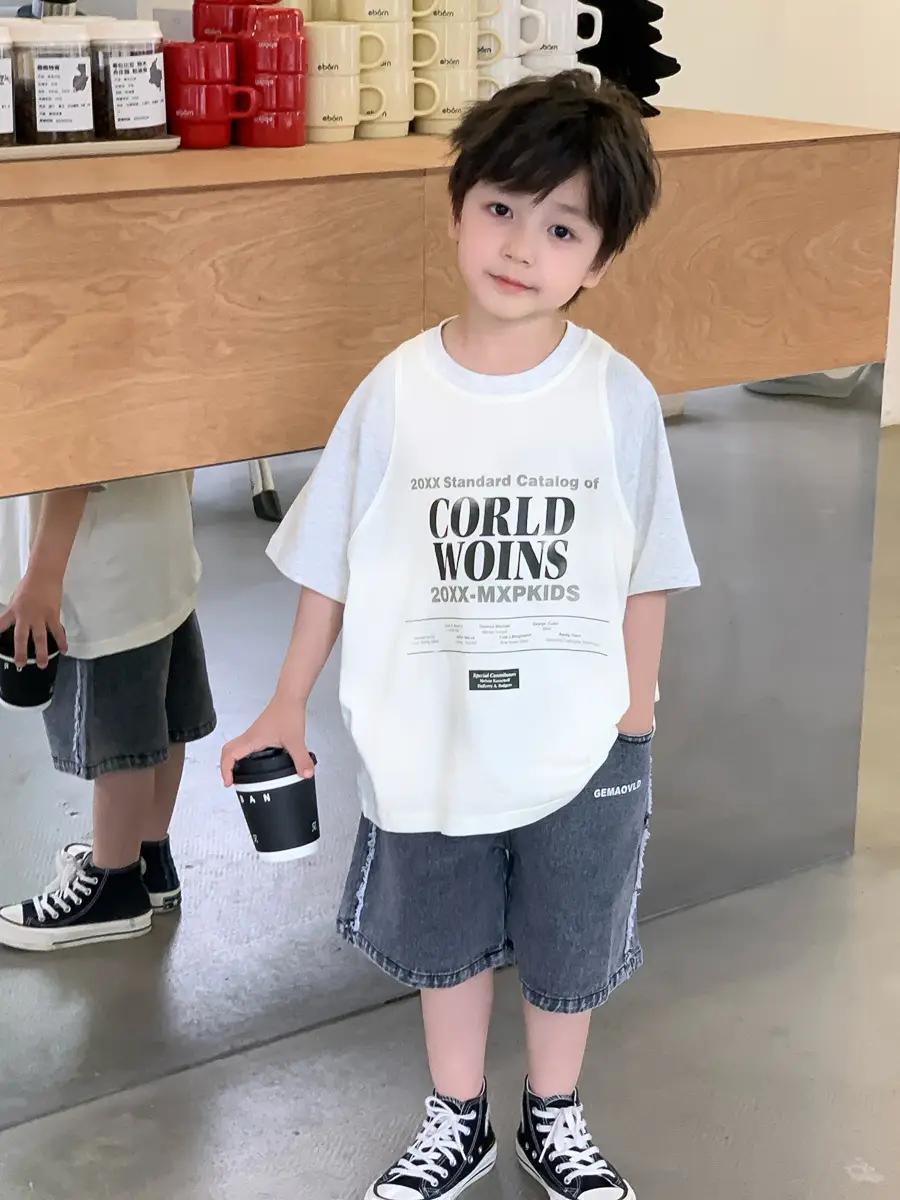 Kids White T-Shirt Shorts Set Summer 2025 — feature 4