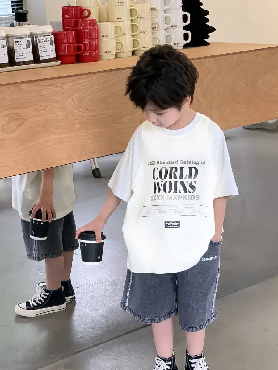 Kids White T-Shirt Shorts Set Summer 2025 — feature 8