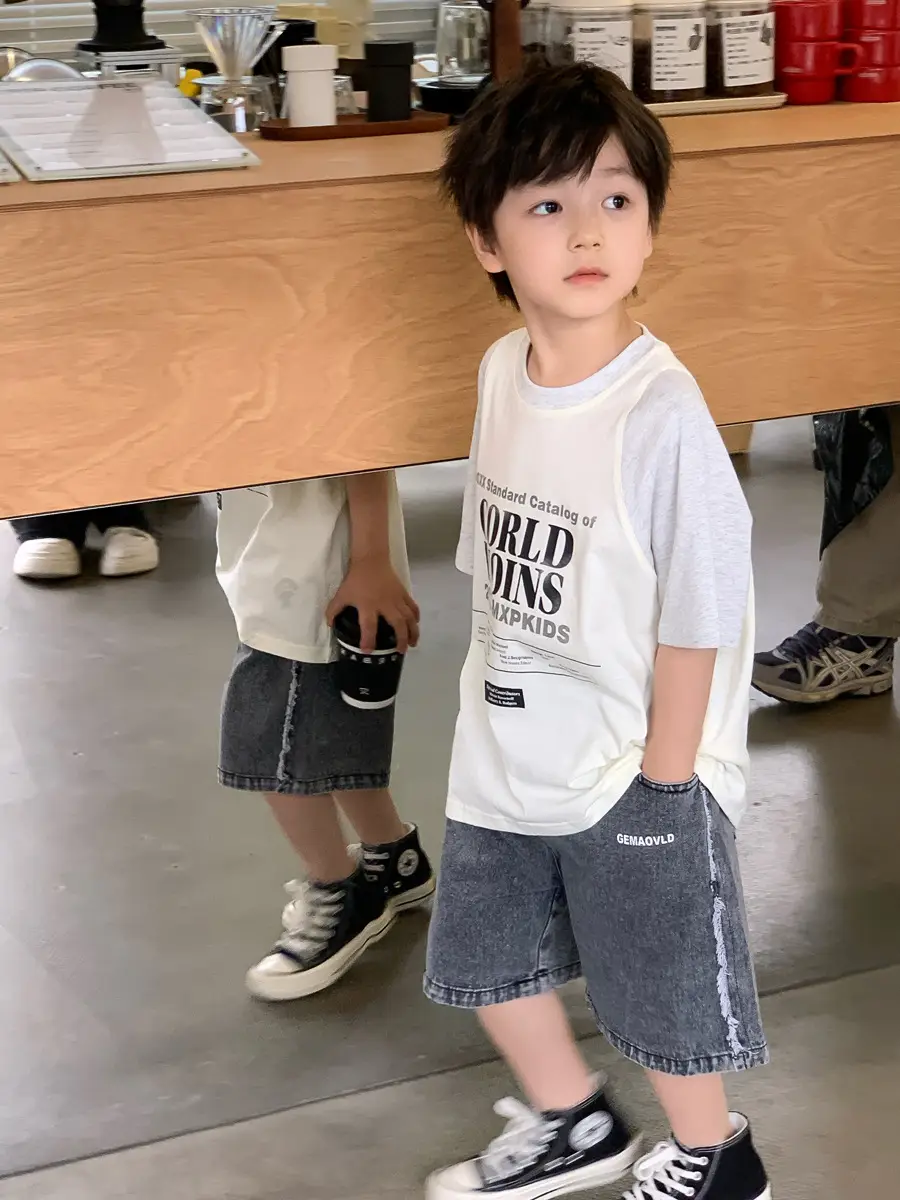 Kids White T-Shirt Shorts Set Summer 2025 — feature 9