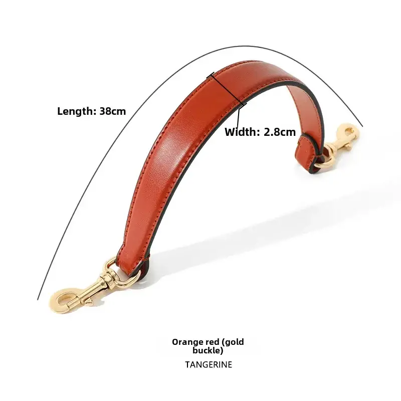 Adjustable Red Leather Shoulder Strap with Metal Clasp - Image 4