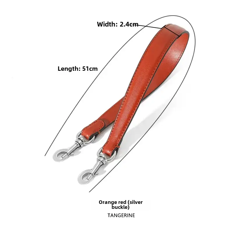 Adjustable Red Leather Shoulder Strap with Metal Clasp - Image 5