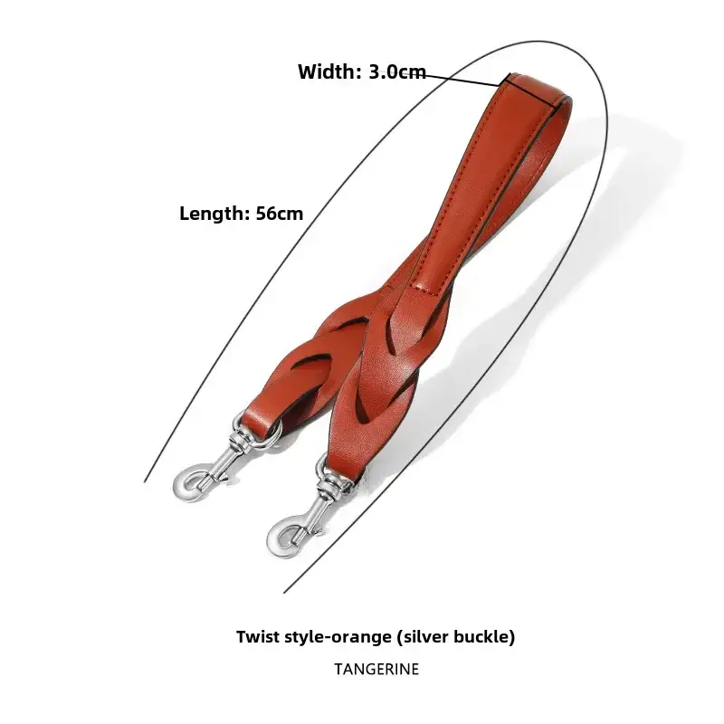 Adjustable Red Leather Shoulder Strap with Metal Clasp - Image 6