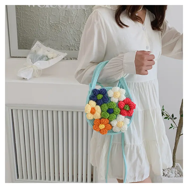 Women's Colorful Crochet Floral Handbag Blue 2026 — feature 20