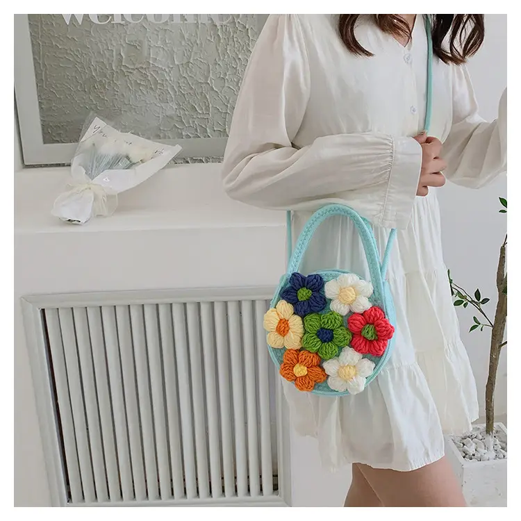 Women's Colorful Crochet Floral Handbag Blue 2026 — feature 21