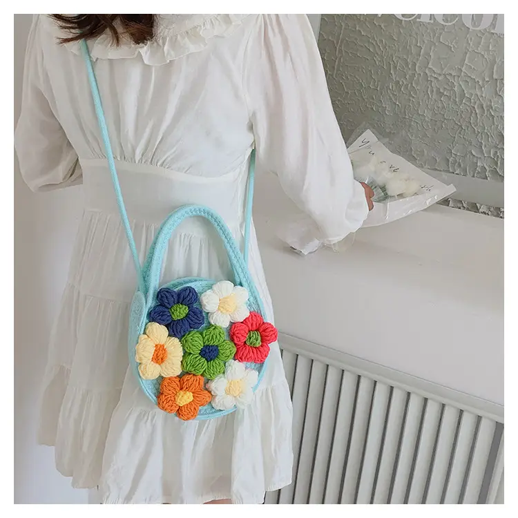 Women's Colorful Crochet Floral Handbag Blue 2026 — feature 22