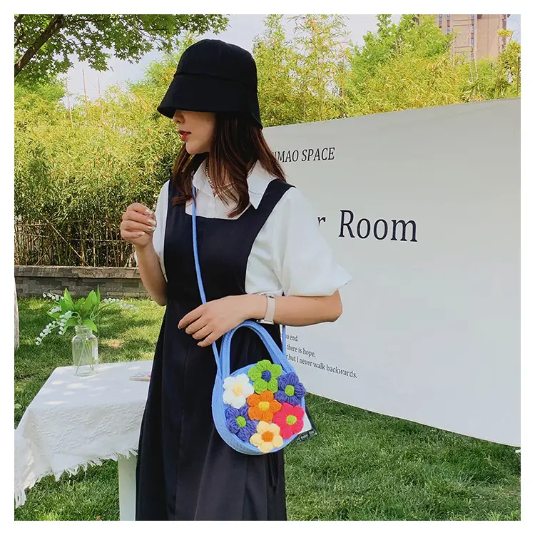 Women's Colorful Crochet Floral Handbag Blue 2026 — feature 25