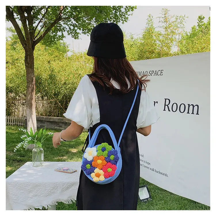 Women's Colorful Crochet Floral Handbag Blue 2026 — feature 26