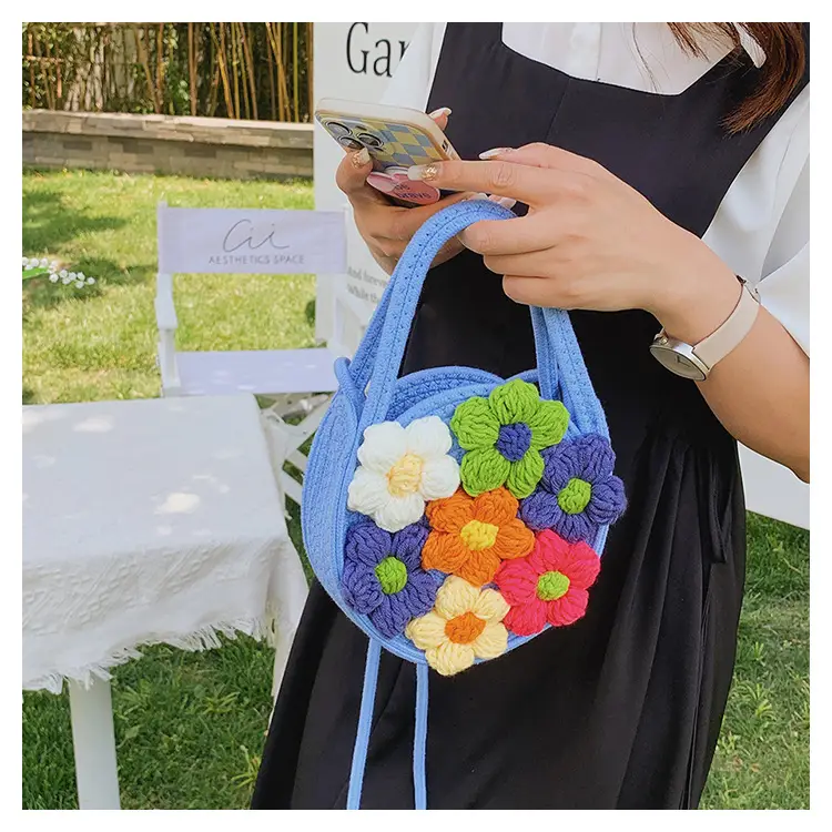 Women's Colorful Crochet Floral Handbag Blue 2026 — feature 27