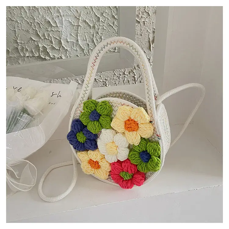 Women's Colorful Crochet Floral Handbag Blue 2026 — feature 32